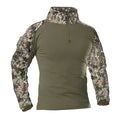 Camiseta tática masculina para atividades ao ar livre, caminhadas, combate militar, camuflagem CP, manga longa, caça, escalada, algodão, roupas esportivas.