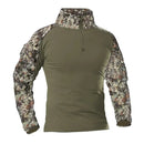 Camiseta tática masculina para atividades ao ar livre, caminhadas, combate militar, camuflagem CP, manga longa, caça, escalada, algodão, roupas esportivas.
