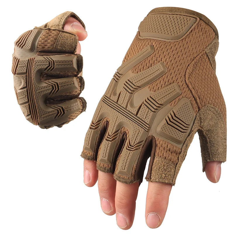 Tactical Fingerless Gloves Sports Airsoft Combat Paintball Shooting Hunting Driving Work Non-slip Anti-sweat Half Finger Men