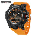 Relógio Digital Masculino SANDA 3133, Estilo Militar Esportivo, Cronômetro, Quartzo, Marca de Luxo, LED, Resistente à Água, Relógio Eletrônico Masculino