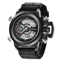 Relógio Masculino Original de Marca Famosa, Estilo Casual, Pulseira de Nylon, Duplo Horário, Multifuncional, Esportivo, Montre Homme Reloj Hombre