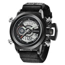 Relógio Masculino Original de Marca Famosa, Estilo Casual, Pulseira de Nylon, Duplo Horário, Multifuncional, Esportivo, Montre Homme Reloj Hombre