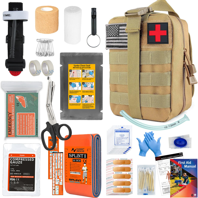Survival Gear with Molle System Survival Kit First Aid Compatible Bag Earthquake Outdoor IFAK EDC Hiking Hunting Gifts for Men