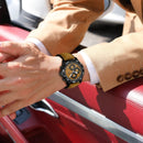 Relógio de pulso masculino de luxo POEDAGAR, quartzo, pulseira de couro original, cronógrafo, data, à prova d'água, luminoso, + caixa.