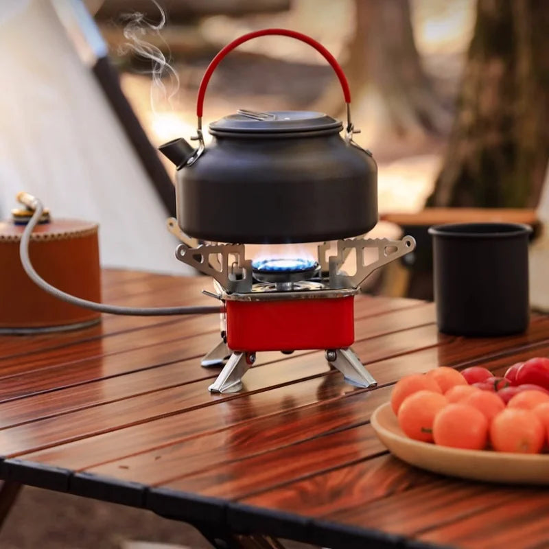 Fogão portátil dobrável à prova de vento para camping, mochileiro, trilhas, piqueniques e churrascos.