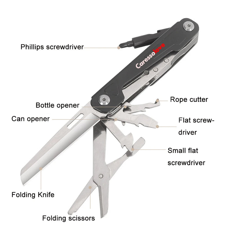 45HRC Portable Multitool Pocket Knife Survival Camping Folding knife Scissors Saw EDC Hand Tools Outdoor Tactical Utility Knife