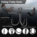 9KM 10Pcs Fishing Treble Hooks 3X Triple Hook Sea Fishing Hooks for Hard Lures for Freshwater Saltwater