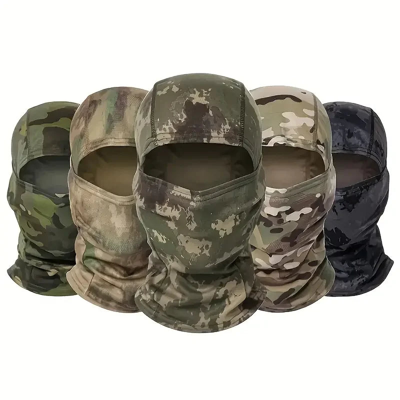 Balaclava camuflada para ciclismo, máscara facial completa para esportes ao ar livre, caça, caminhadas, esqui, máscara interna para capacete de motociclismo.