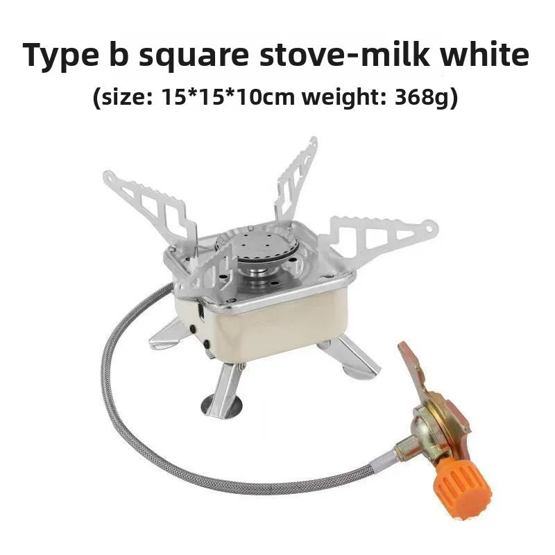 Fogão a gás portátil dobrável para camping, ideal para mochileiros, turistas, para cozinhar, fazer trilhas e piqueniques. 4600W