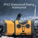 Rádio solar de emergência com manivela, lanterna LED, rádio portátil AM/FM/NOAA com previsão do tempo e carregador de celular de 2000mAh.