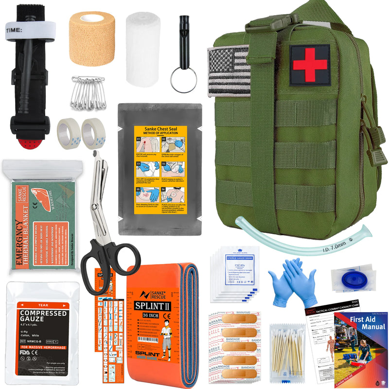 Survival Gear with Molle System Survival Kit First Aid Compatible Bag Earthquake Outdoor IFAK EDC Hiking Hunting Gifts for Men
