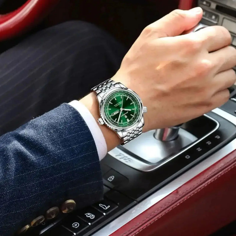 Relógio de luxo POEDAGAR para homem, em aço inoxidável, com data e dia da semana, movimento de quartzo, à prova d'água, luminoso, estilo militar, de alta qualidade.