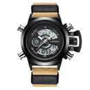 Relógio Masculino Original de Marca Famosa, Estilo Casual, Pulseira de Nylon, Duplo Horário, Multifuncional, Esportivo, Montre Homme Reloj Hombre