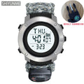 Relógio Esportivo Masculino SHIYUNME G Style para Camping ao Ar Livre com Bússola, Termômetro, Resistente à Água, LED, Digital, Militar