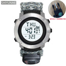 Relógio Esportivo Masculino SHIYUNME G Style para Camping ao Ar Livre com Bússola, Termômetro, Resistente à Água, LED, Digital, Militar