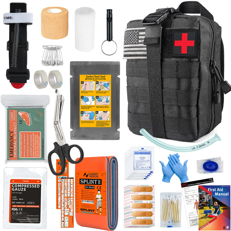 Survival Gear with Molle System Survival Kit First Aid Compatible Bag Earthquake Outdoor IFAK EDC Hiking Hunting Gifts for Men