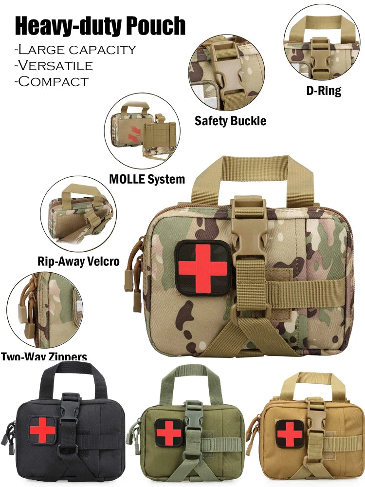 First Aid bag Upgrade Tactical EMT Pouch Rip Away Molle Medical kit IFAK Tear-Away Travel Outdoor Hiking mergency Survival kit