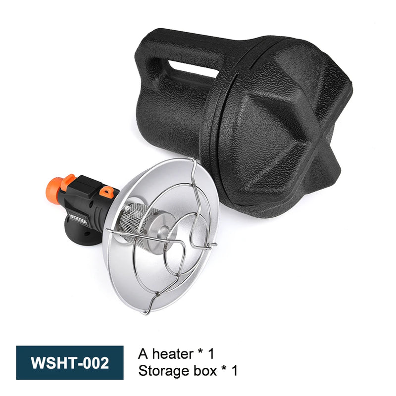 Aquecedor de camping portátil Widesea em aço inoxidável, lareira para inverno, fogão a gás para trilhas e equipamentos de sobrevivência.