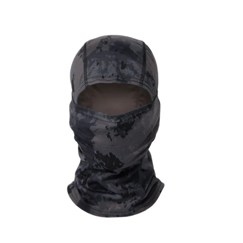 Balaclava camuflada para ciclismo, máscara facial completa para esportes ao ar livre, caça, caminhadas, esqui, máscara interna para capacete de motociclismo.