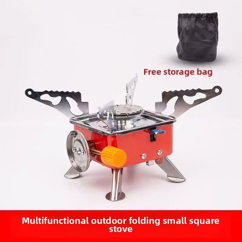 Fogão a gás portátil dobrável para camping, ideal para mochileiros, turistas, para cozinhar, fazer trilhas e piqueniques. 4600W