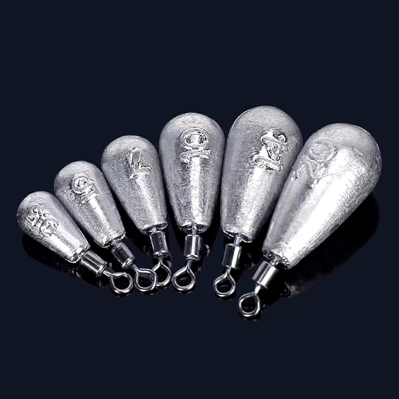50pcs/set Fishing Weight Sinkers 3.5g 5g 7g 10g 14g Soft Bait Sinker Bass Fishing Tackle Accessories Tool for Free Slide Fishing