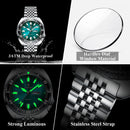 Relógio masculino POEDAGAR Business Men com data, dia da semana, à prova d'água, luminoso, luxuoso, de aço inoxidável, com mecanismo de quartzo.