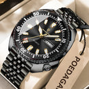 Relógio masculino POEDAGAR Business Men com data, dia da semana, à prova d'água, luminoso, luxuoso, de aço inoxidável, com mecanismo de quartzo.