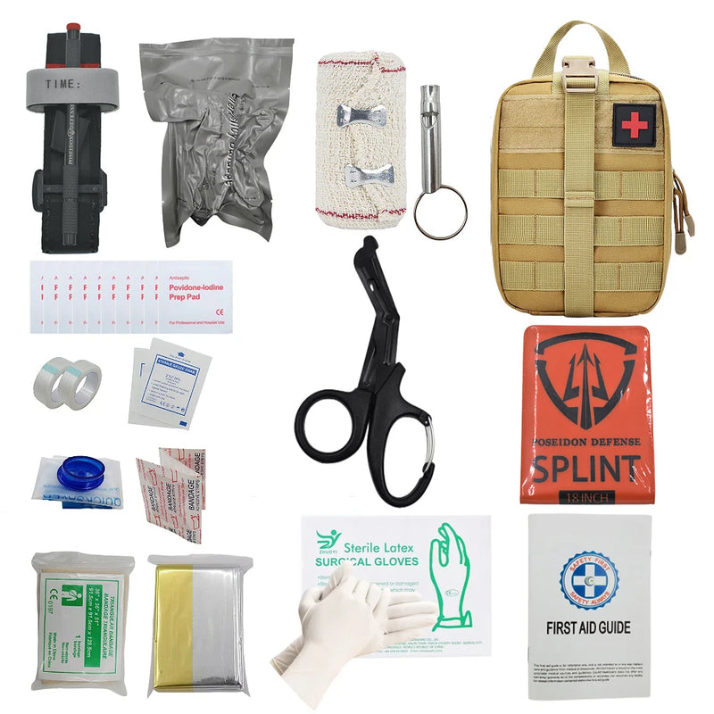 Survival First Aid Kit Survival full set Molle Outdoor Gear Emergency Kits Trauma Bag Camping Hiking IFAK Adventures