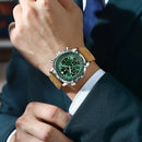 Relógio masculino de luxo POEDAGAR, à prova d'água, luminoso, com data, cronógrafo, esportivo, de pulso, em couro, quartzo.