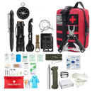 Kit de primeiros socorros de sobrevivência, conjunto completo de sobrevivência com sistema Molle, equipamento para atividades ao ar livre, kit de emergência, bolsa para traumas, kit de primeiros socorros individual para camping, trilhas e aventuras.