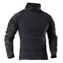 Camiseta tática masculina para atividades ao ar livre, caminhadas, combate militar, camuflagem CP, manga longa, caça, escalada, algodão, roupas esportivas.