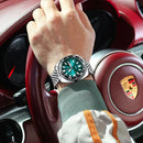 Relógio masculino POEDAGAR Business Men com data, dia da semana, à prova d'água, luminoso, luxuoso, de aço inoxidável, com mecanismo de quartzo.