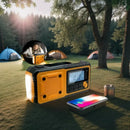 Rádio de emergência DAB376BT com manivela, DAB+FM, Bluetooth, bateria de 5000 mAh, energia solar e despertador. Ideal para situações de emergência como queda de energia.