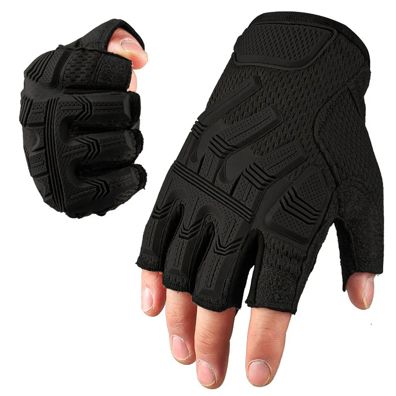 Tactical Fingerless Gloves Sports Airsoft Combat Paintball Shooting Hunting Driving Work Non-slip Anti-sweat Half Finger Men