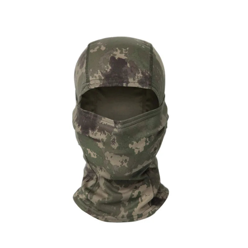 Balaclava camuflada para ciclismo, máscara facial completa para esportes ao ar livre, caça, caminhadas, esqui, máscara interna para capacete de motociclismo.