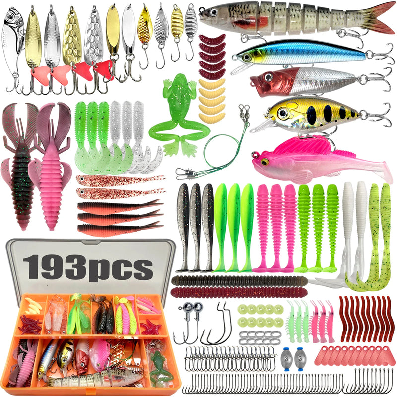 Fishing 83/133/193/239/409pcs Fishing Lure Kit For Trout/Pike/Bass Multi-Lure Fishing Set Layered Tackle Pro Gear Tackle Box