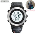 Relógio Esportivo Masculino SHIYUNME G Style para Camping ao Ar Livre com Bússola, Termômetro, Resistente à Água, LED, Digital, Militar
