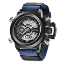 Relógio Masculino Original de Marca Famosa, Estilo Casual, Pulseira de Nylon, Duplo Horário, Multifuncional, Esportivo, Montre Homme Reloj Hombre