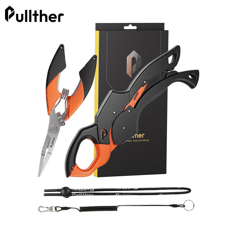 Pullther Fishing Tools Set Pliers Line Stainless Steel Scissors Multifunctional Fish Lip Clip Gripper Grip Hook Remover Tackle