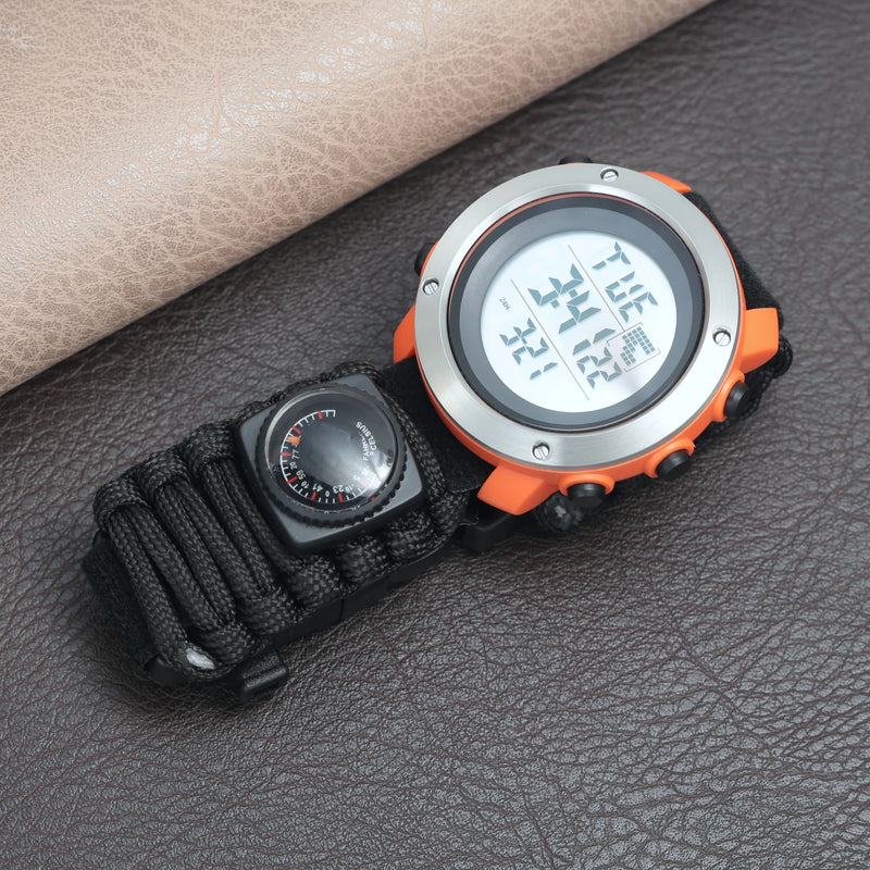 Relógio Esportivo Masculino SHIYUNME G Style para Camping ao Ar Livre com Bússola, Termômetro, Resistente à Água, LED, Digital, Militar