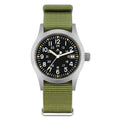 Relógio militar Militado ML05 com movimento de quartzo Ronda 515, cristal de safira abaulado com revestimento antirreflexo de alta transparência e luminescência, 38 mm, estilo vintage.