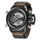 Relógio Masculino Original de Marca Famosa, Estilo Casual, Pulseira de Nylon, Duplo Horário, Multifuncional, Esportivo, Montre Homme Reloj Hombre