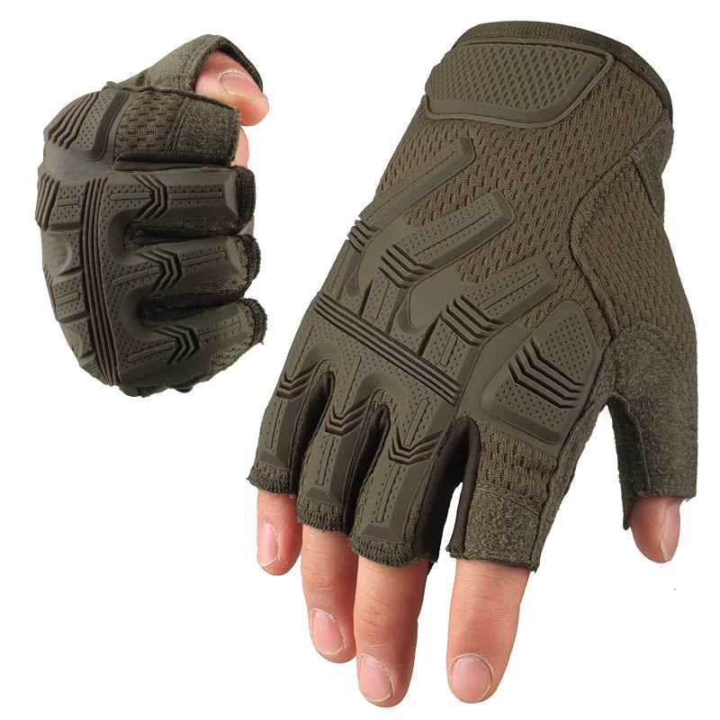 Tactical Fingerless Gloves Sports Airsoft Combat Paintball Shooting Hunting Driving Work Non-slip Anti-sweat Half Finger Men