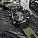 Relógio Masculino Original de Marca Famosa, Estilo Casual, Pulseira de Nylon, Duplo Horário, Multifuncional, Esportivo, Montre Homme Reloj Hombre