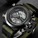 Relógio Masculino Original de Marca Famosa, Estilo Casual, Pulseira de Nylon, Duplo Horário, Multifuncional, Esportivo, Montre Homme Reloj Hombre