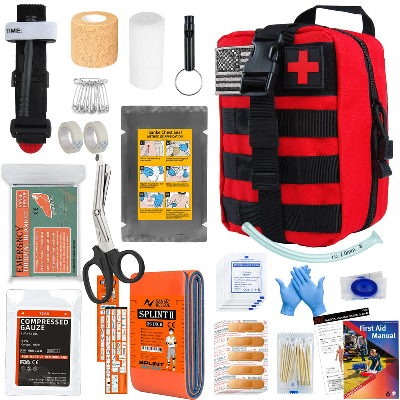 Survival Gear with Molle System Survival Kit First Aid Compatible Bag Earthquake Outdoor IFAK EDC Hiking Hunting Gifts for Men