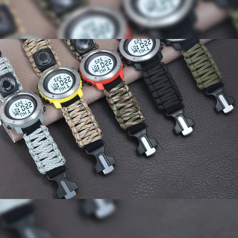 Relógio Esportivo Masculino SHIYUNME G Style para Camping ao Ar Livre com Bússola, Termômetro, Resistente à Água, LED, Digital, Militar